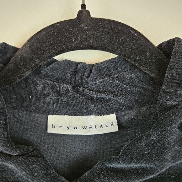 Byrn Walker L black Corduroy long Sleeved Tunic Button-Front Shirt Top Lagenlook - Picture 4 of 7